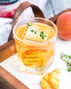 Grilled Peach Old Fashioned Cocktail