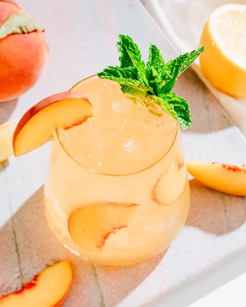 Ginger Peach Whiskey Cocktail