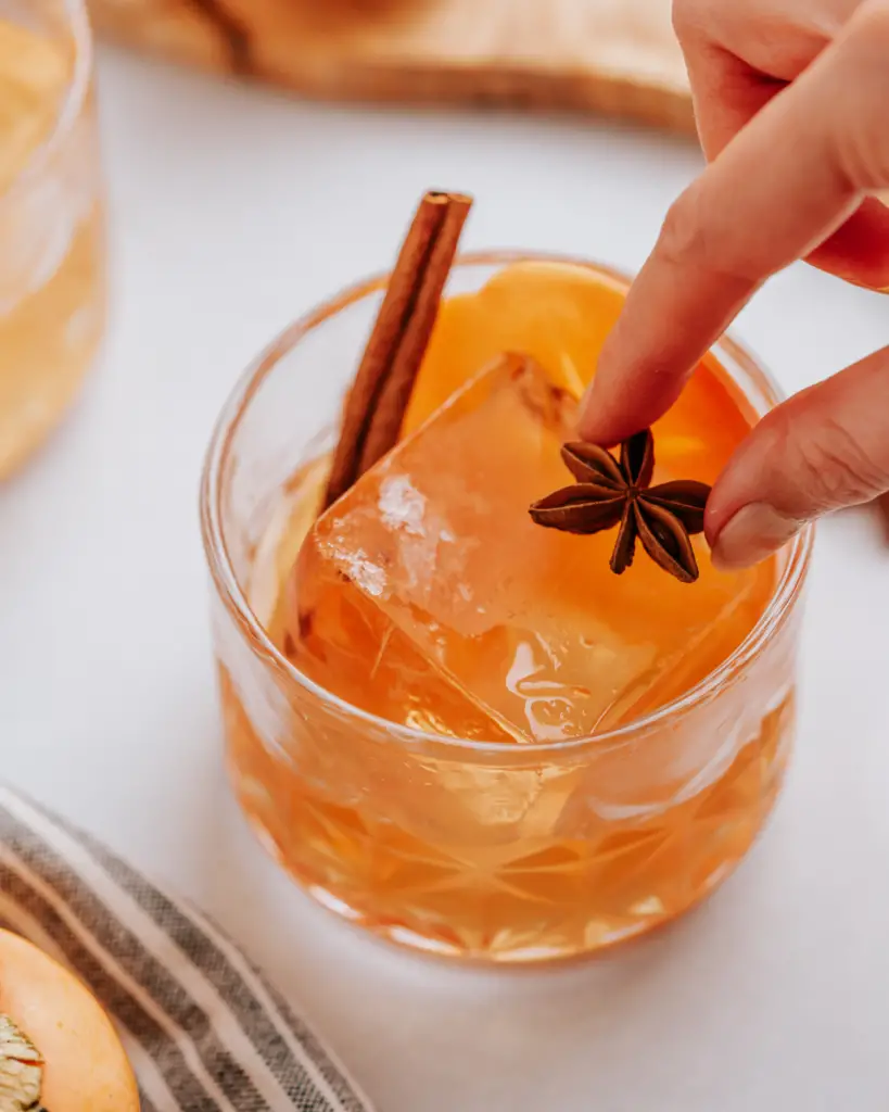 persimmon and citrus old fashioned