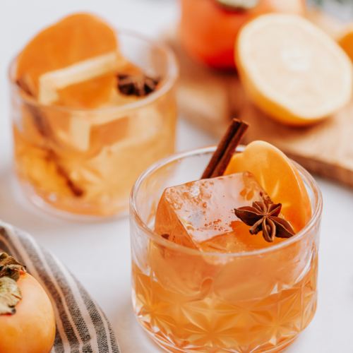 persimmon and citrus old fashioned