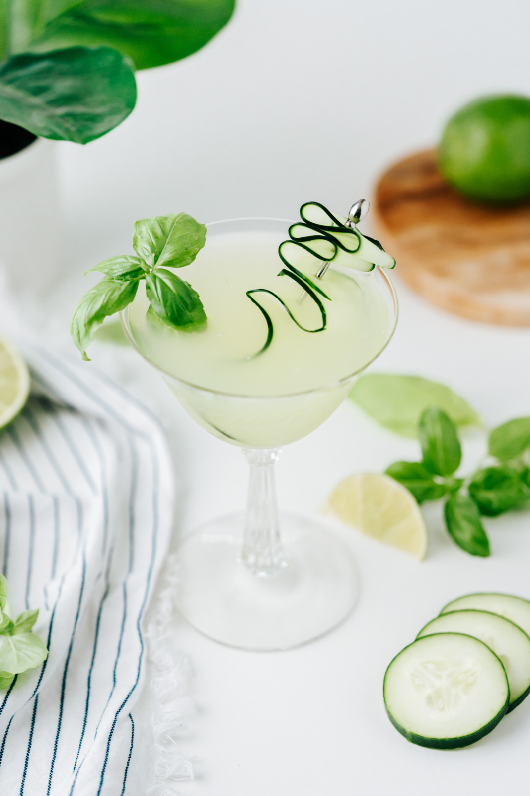 Basil Cucumber Vodka Gimlet The Social Sipper