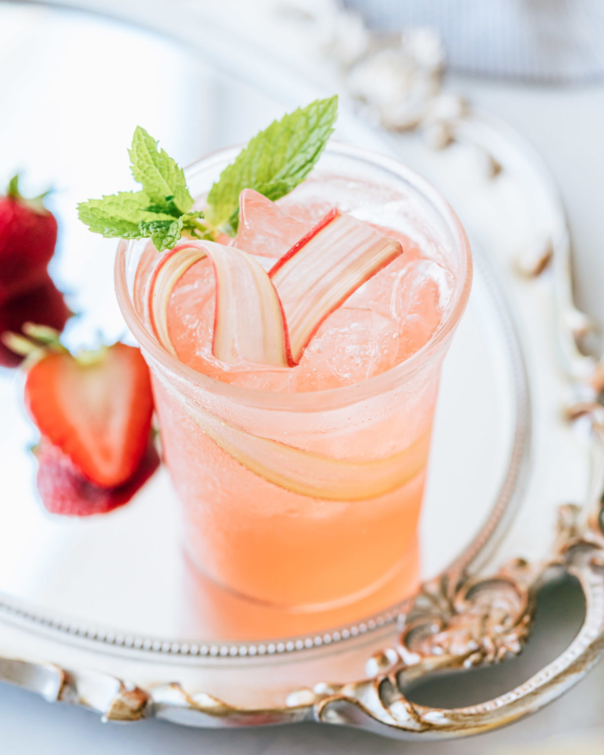 Strawberry Rhubarb Cocktail - The Social Sipper