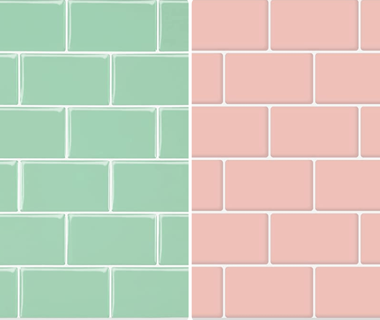 peel and stick teal and pink subway tiles