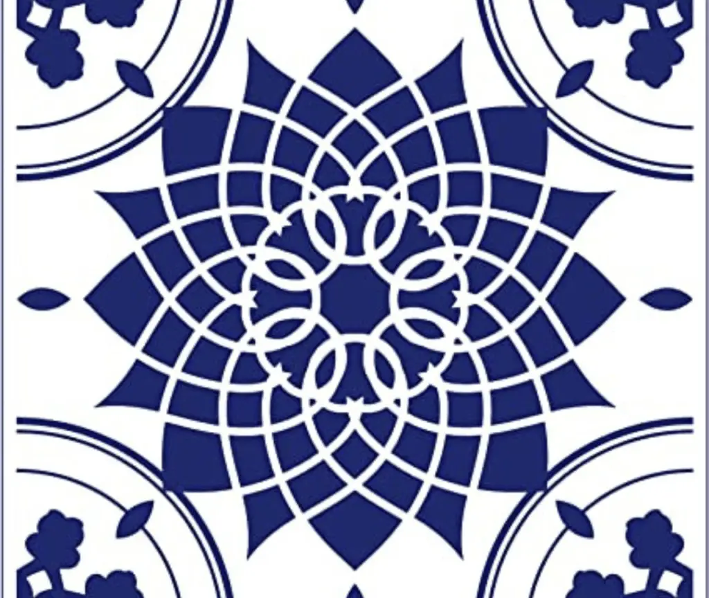peel and stick blue design tiles