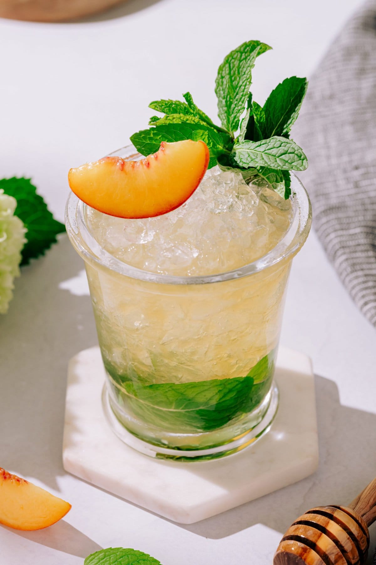 Evan Williams Hot Honey Peach Mint Julep The Social Sipper