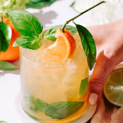 citrus basil smash mocktail