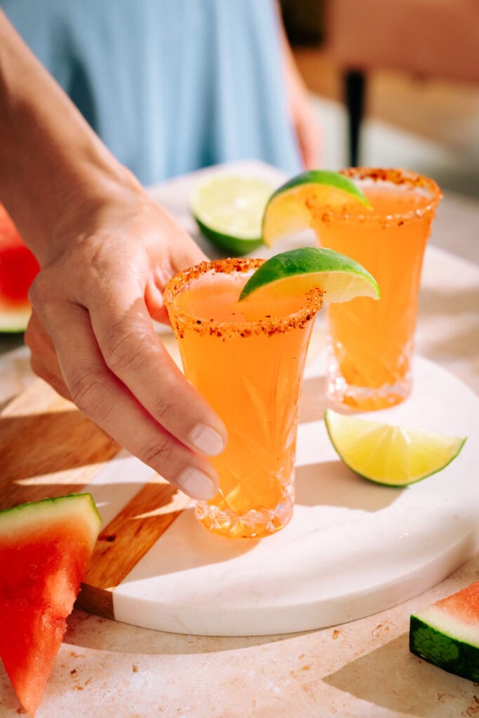 Mexican Candy Shot aka Watermelon Paleta Shot - The Social Sipper